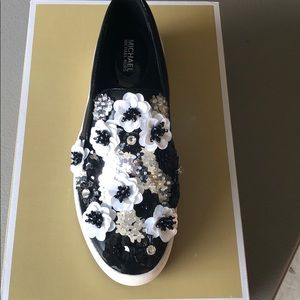 Michael Kors Trent Blk/Wht Floral Sneakers